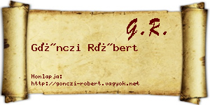 Gönczi Róbert névjegykártya